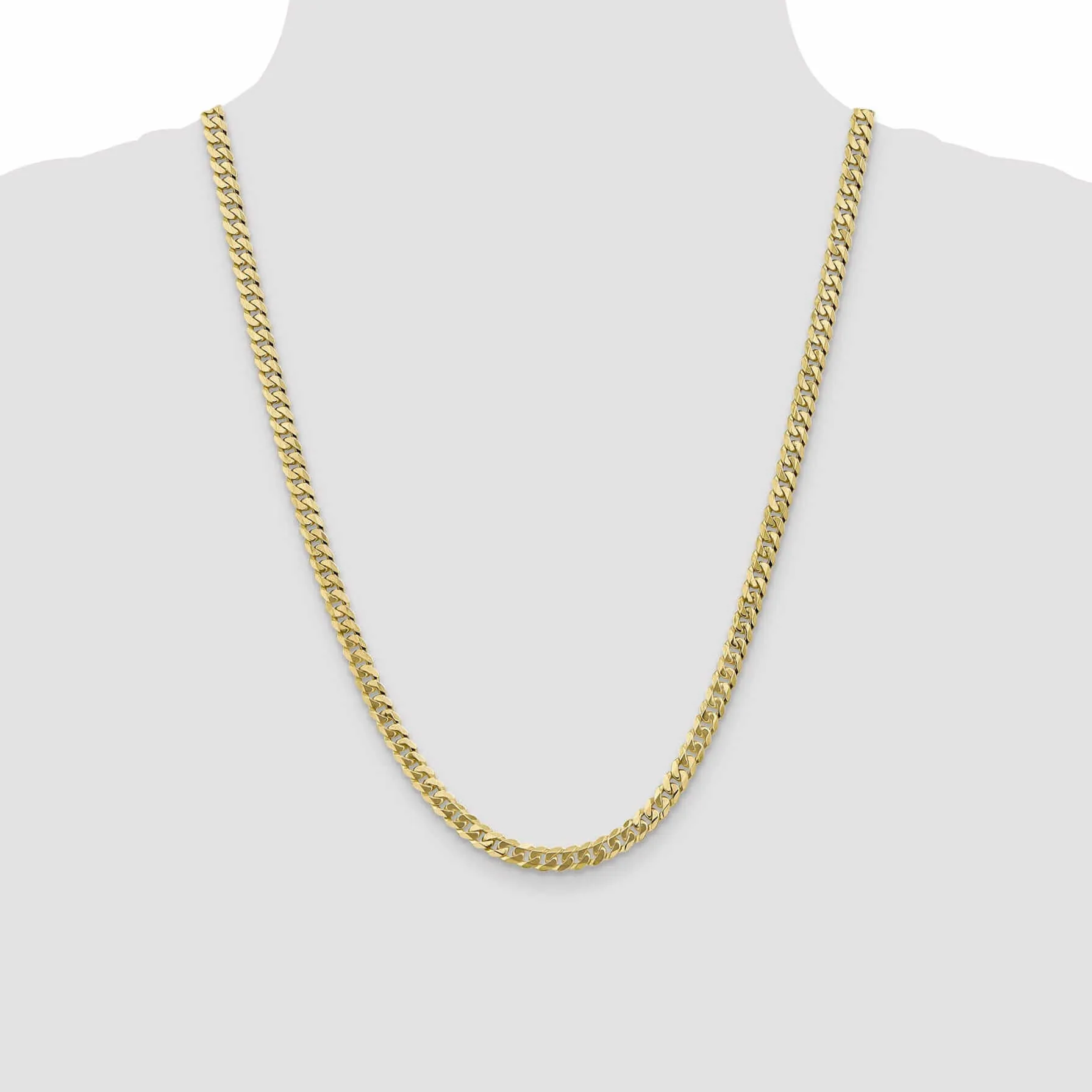 10k Yellow Gold 5.75mm Flat Beveled Curb Chain