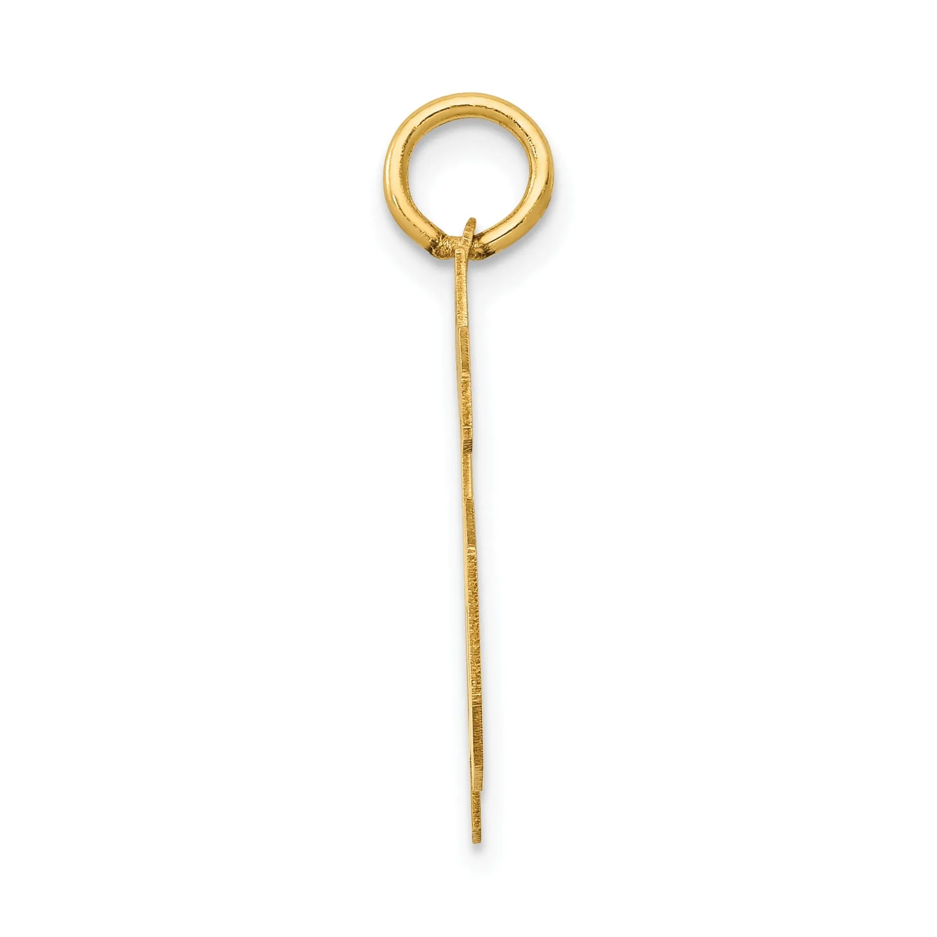 14K Yellow Gold Polished Finish Medium Size Number 76 Charm Pendant