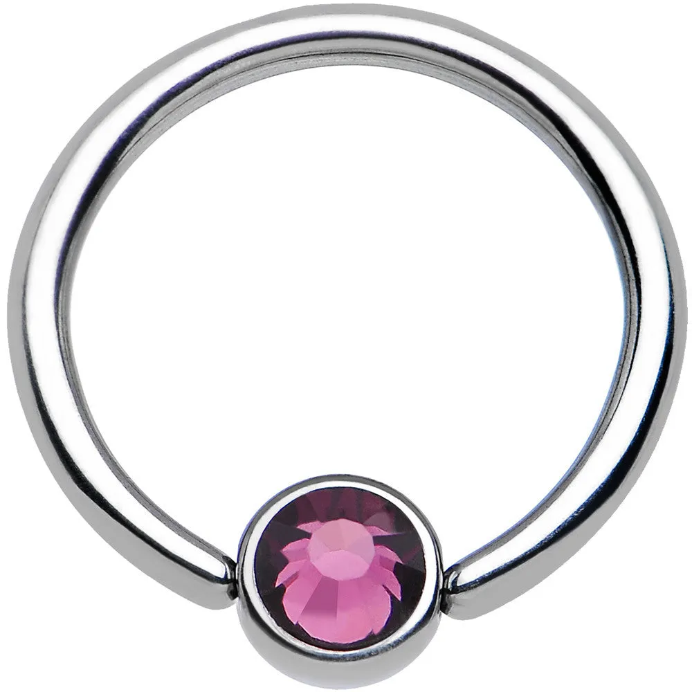 16 Gauge 3/8 Purple Gem Disc Titanium BCR Captive Ring