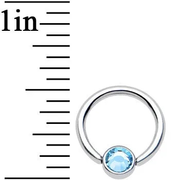 16 Gauge 5/16 Aqua Gem Titanium BCR Captive Ring 4mm Flat Disc