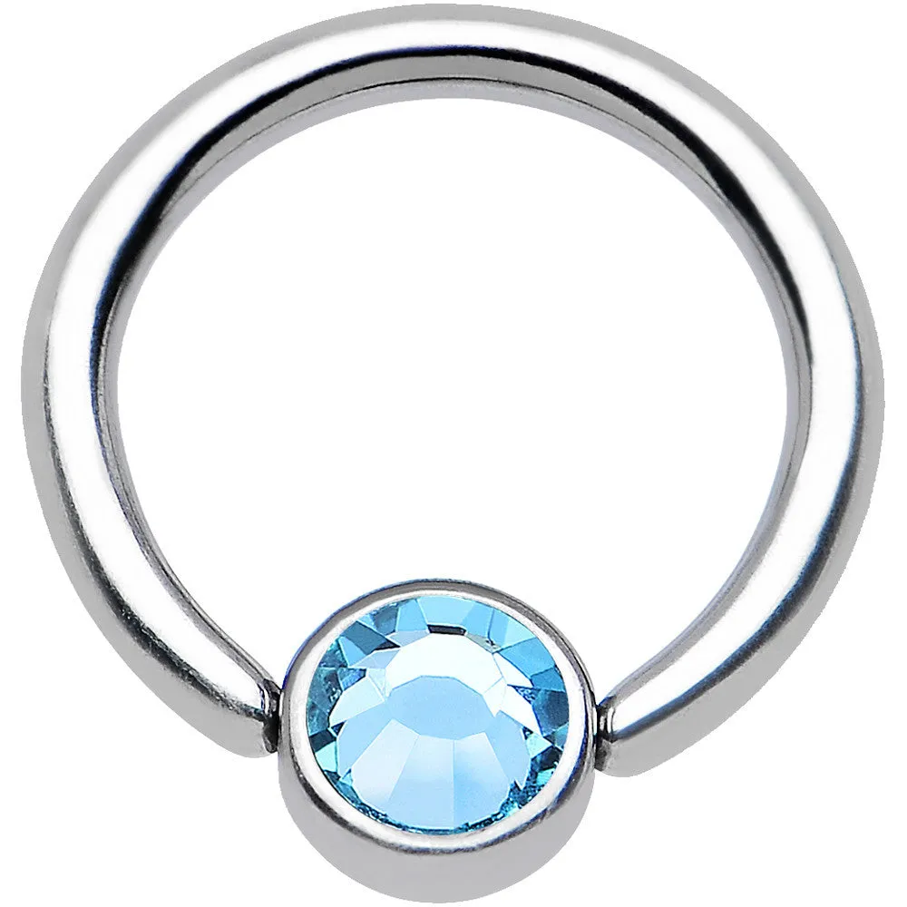 16 Gauge 5/16 Aqua Gem Titanium BCR Captive Ring 4mm Flat Disc