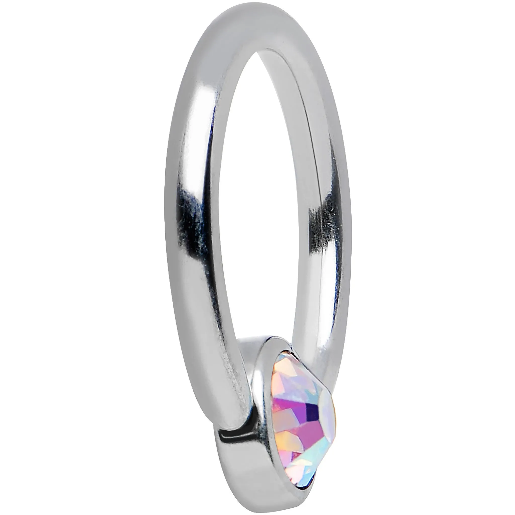 16 Gauge 5/16 Aqua Gem Titanium BCR Captive Ring 4mm Flat Disc