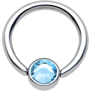 16 Gauge 5/16 Aqua Gem Titanium BCR Captive Ring 4mm Flat Disc