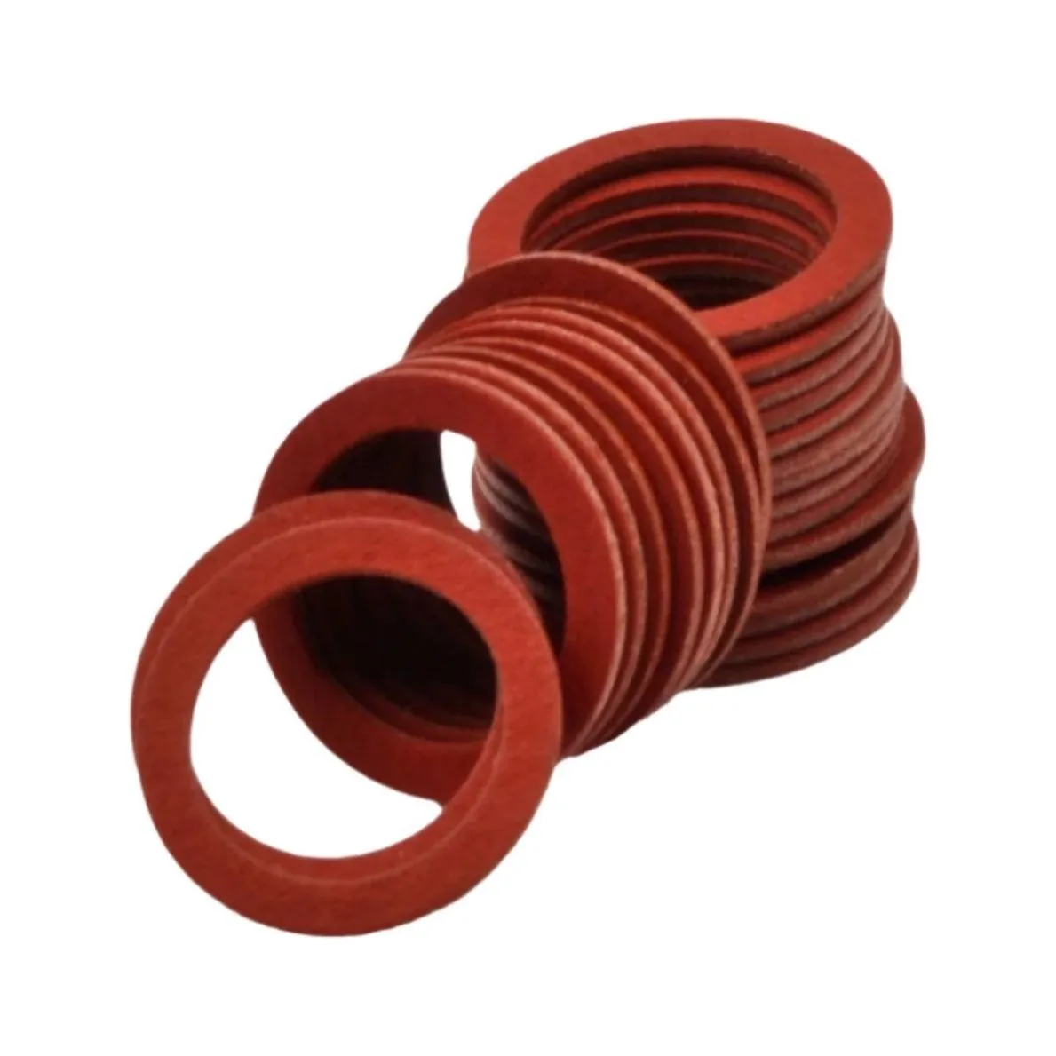 25 PK M11 x 15mm x 0.8mm Red Fibre Flat Washers