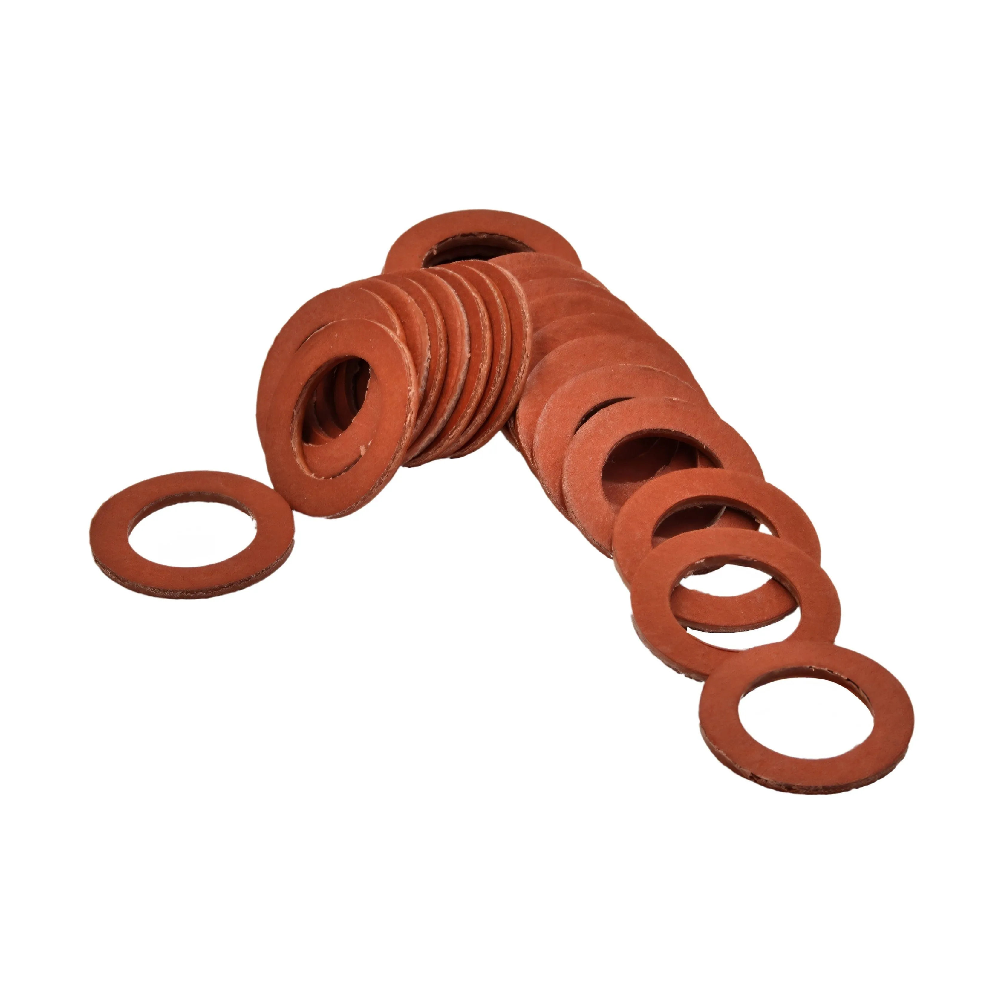 25pk M20x12x1.6mm Red Fibre Flat Washers