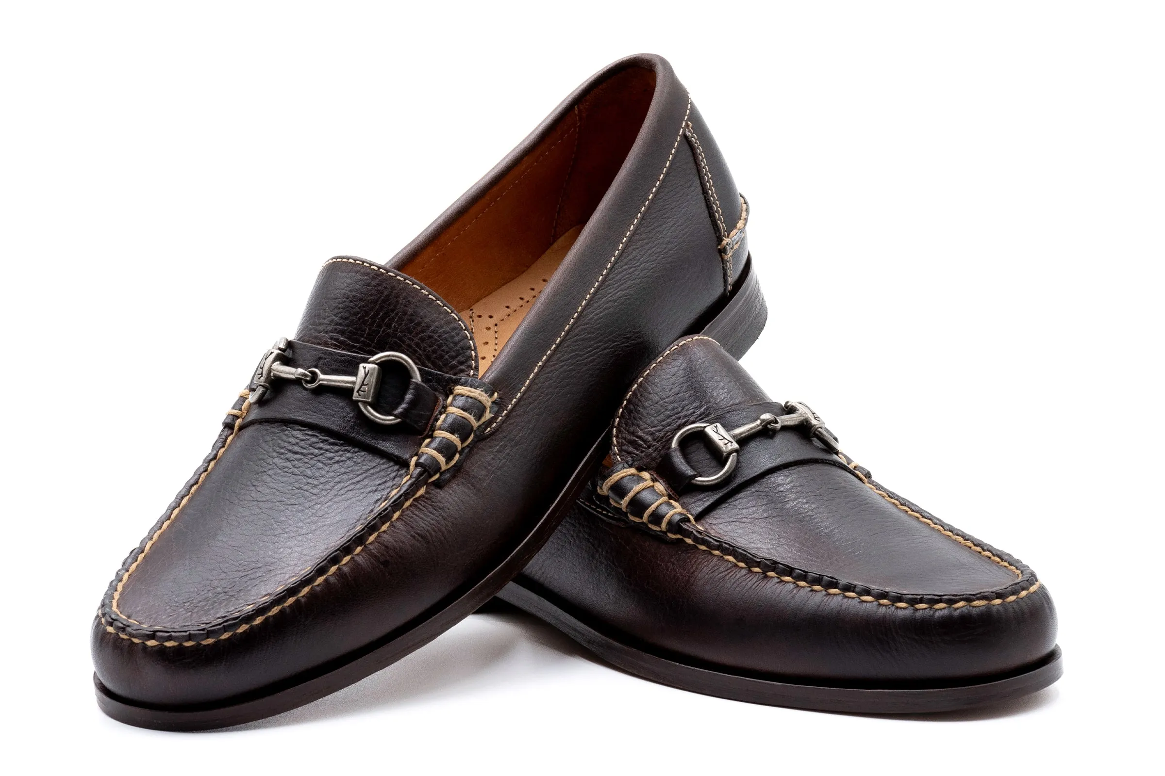 All American Saddle Leather Horse Bit Loafers - Walnut