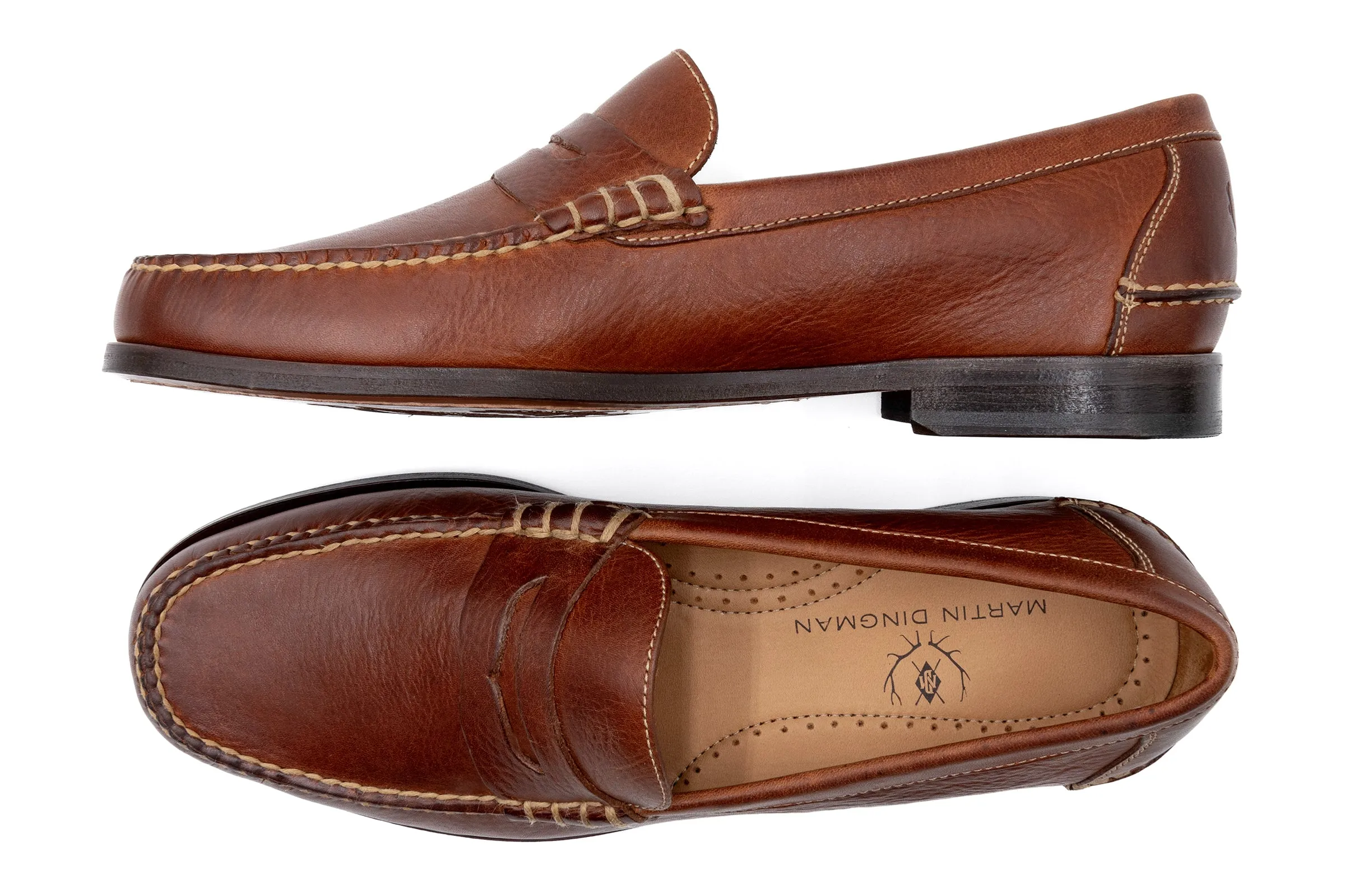 All American Saddle Leather Penny Loafers - Chestnut