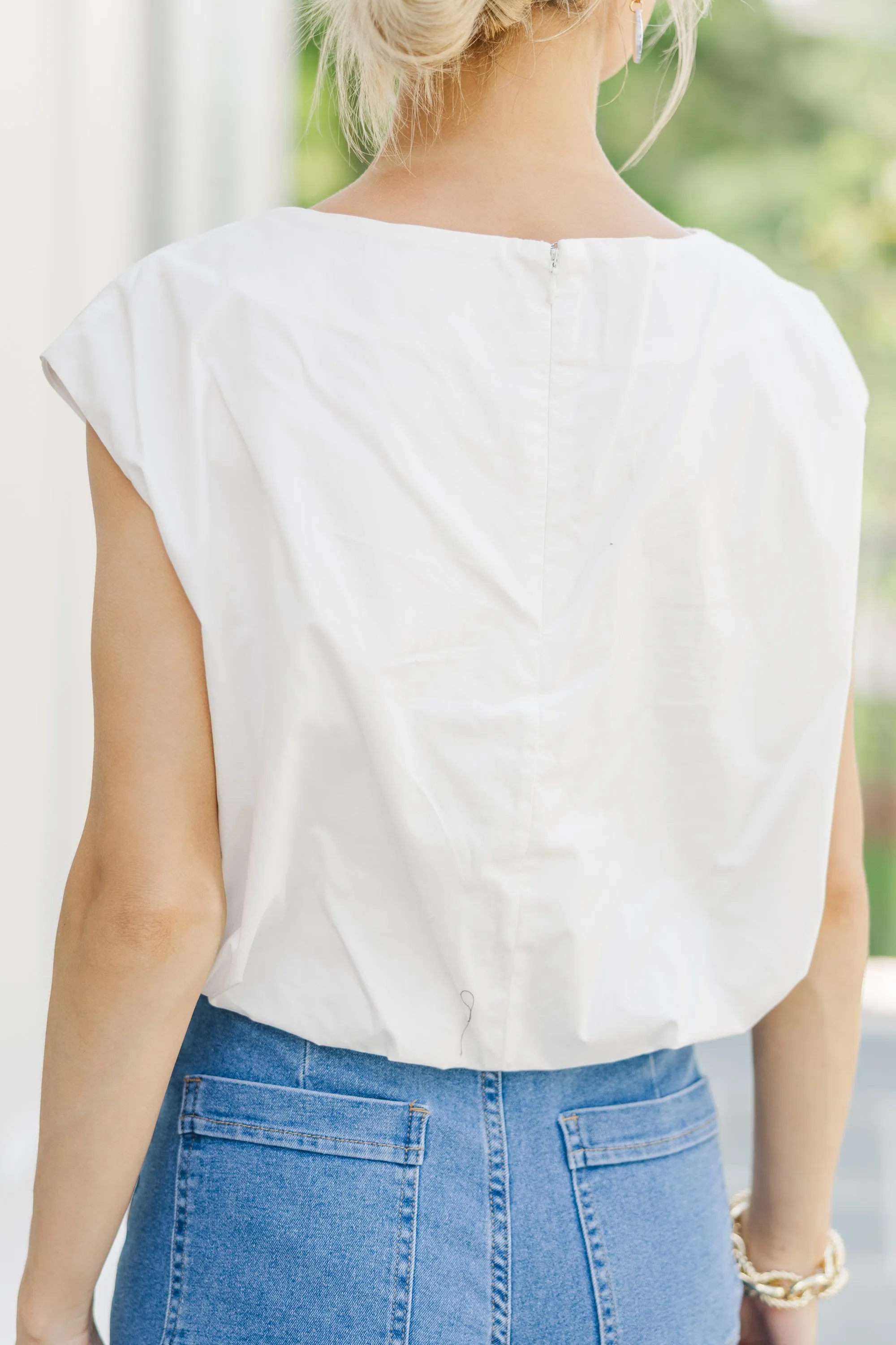 All Day Long Off White Cowl Tank