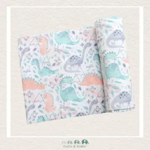 Angel Dear: Bamboo Jersey Swaddle Blanket - Pink Dino