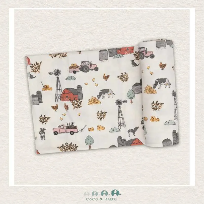 Angel Dear Hay Farmer Pink - Swaddle Blanket
