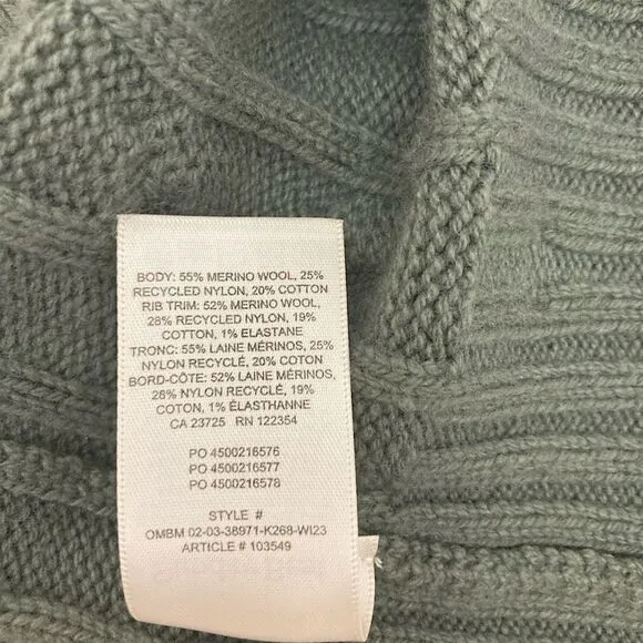Aritzia Sunday Best Octavia Zip Hoodie Merino Wool Cable-Knit Sweater Cardigan M