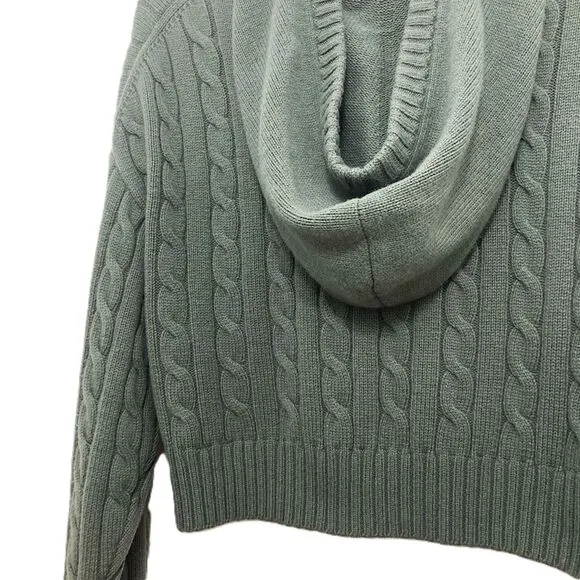 Aritzia Sunday Best Octavia Zip Hoodie Merino Wool Cable-Knit Sweater Cardigan M