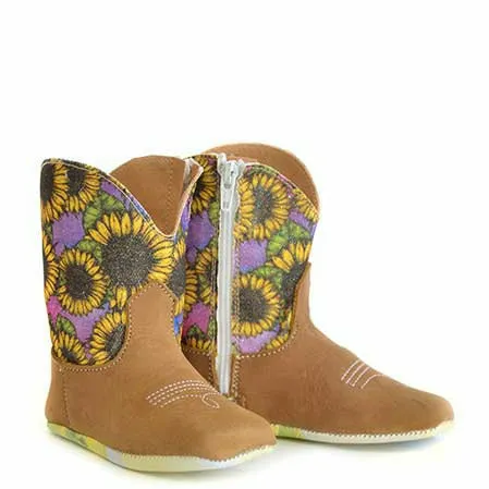 Baby Tin Haul Sunny Boots with Hello Sunshine Sole Handcrafted Brown