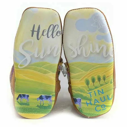 Baby Tin Haul Sunny Boots with Hello Sunshine Sole Handcrafted Brown