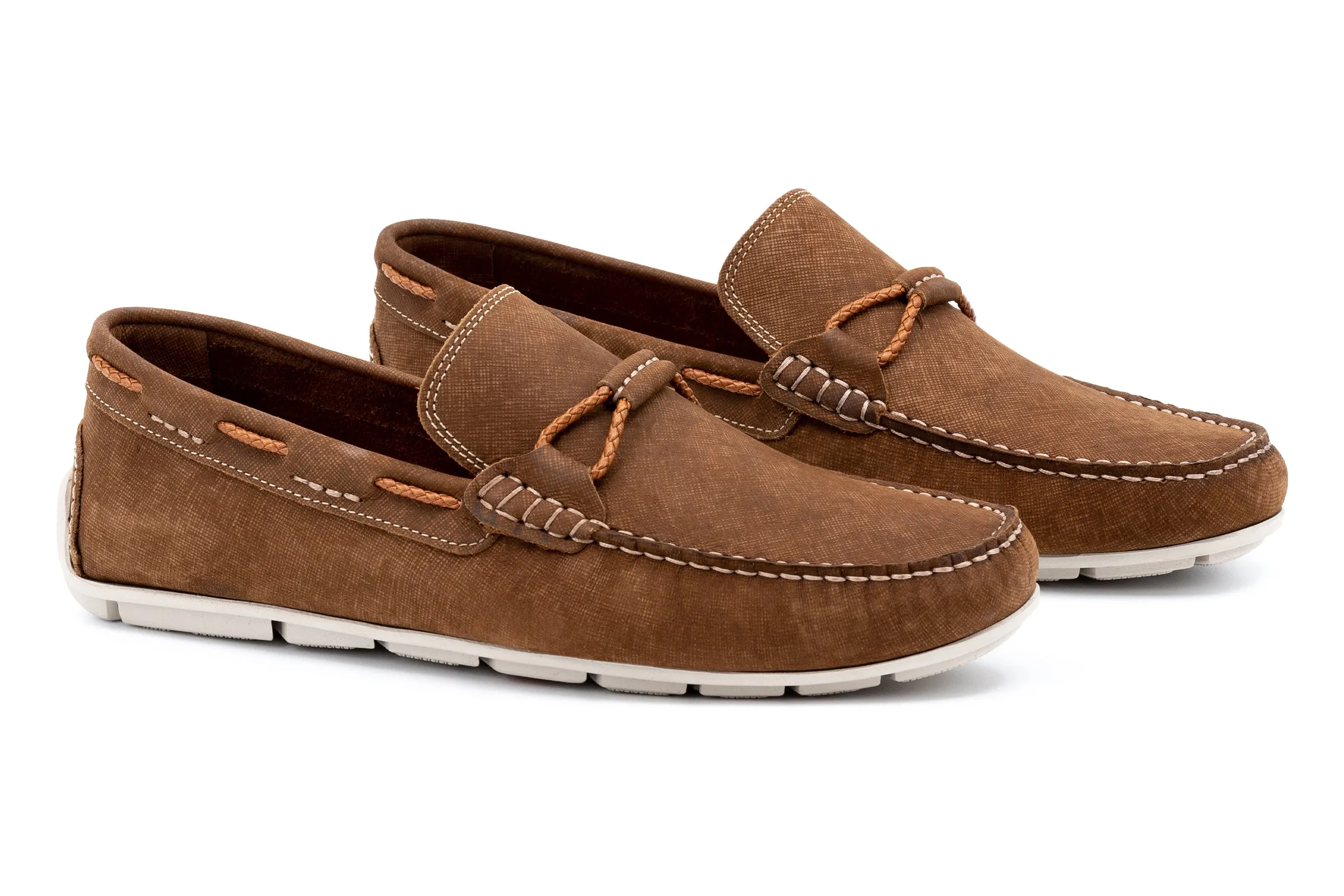 Bermuda Nubuck Braided Bit Loafers - Bark