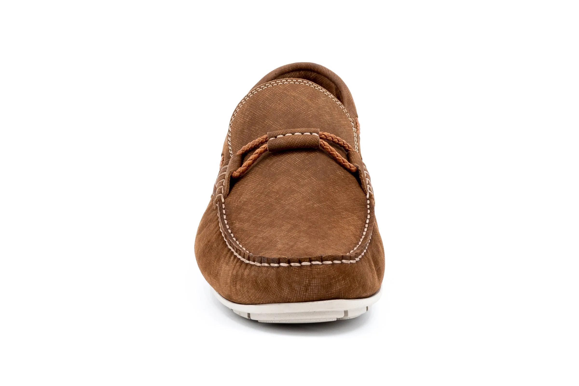 Bermuda Nubuck Braided Bit Loafers - Bark