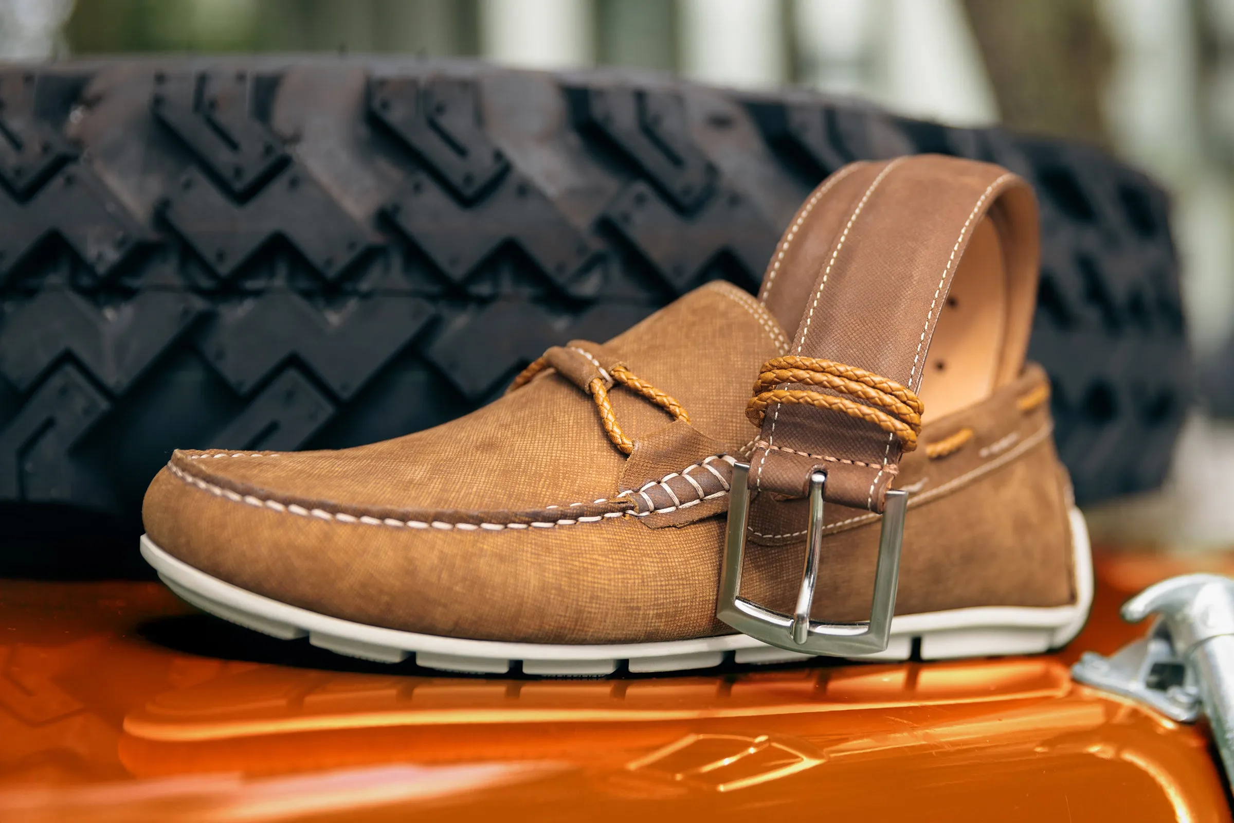 Bermuda Nubuck Braided Bit Loafers - Bark