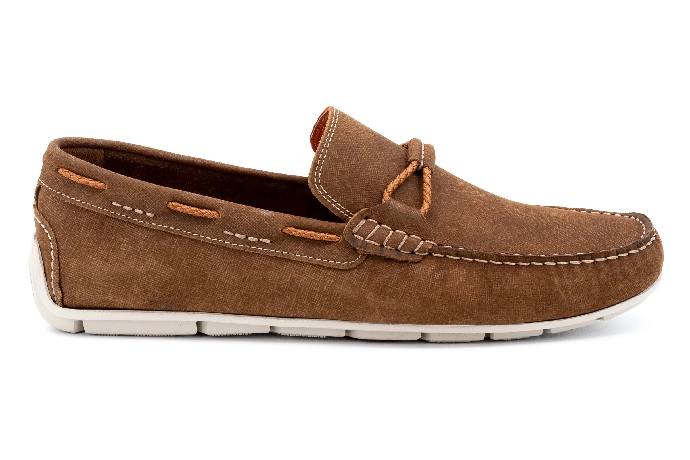 Bermuda Nubuck Braided Bit Loafers - Bark