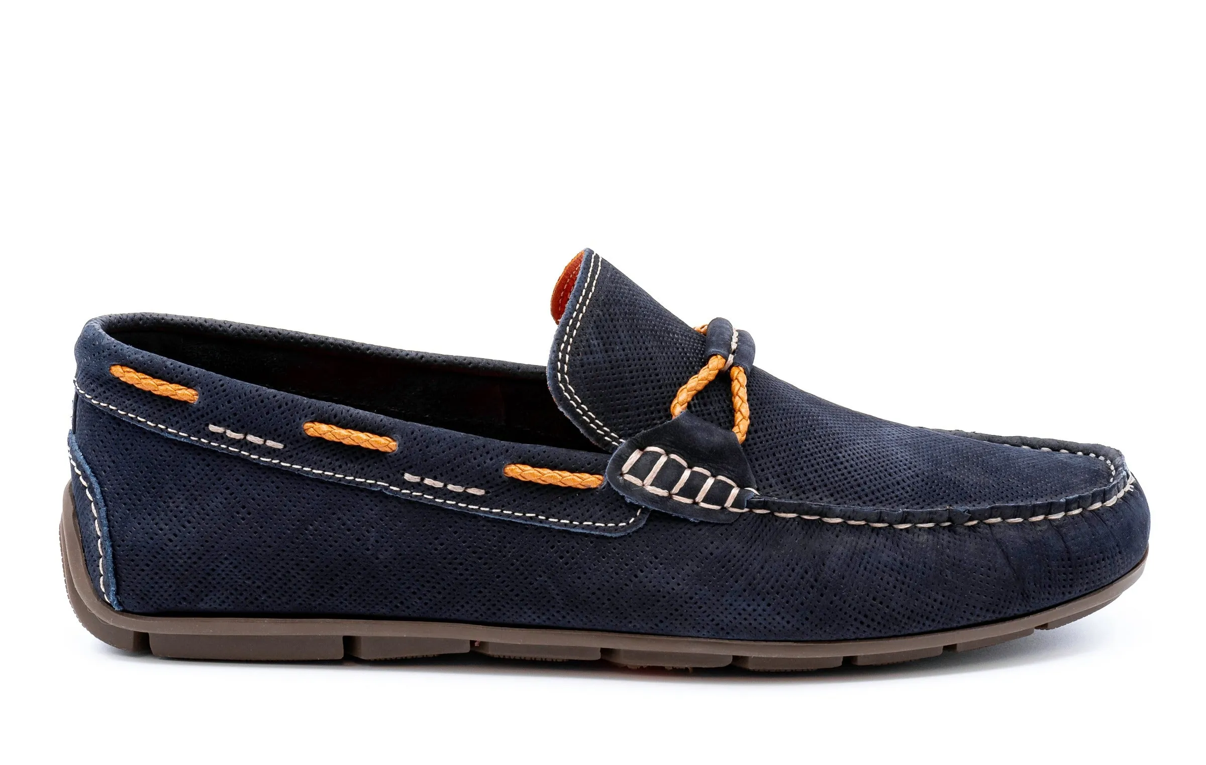 Bermuda Nubuck Braided Bit Loafers - Navy