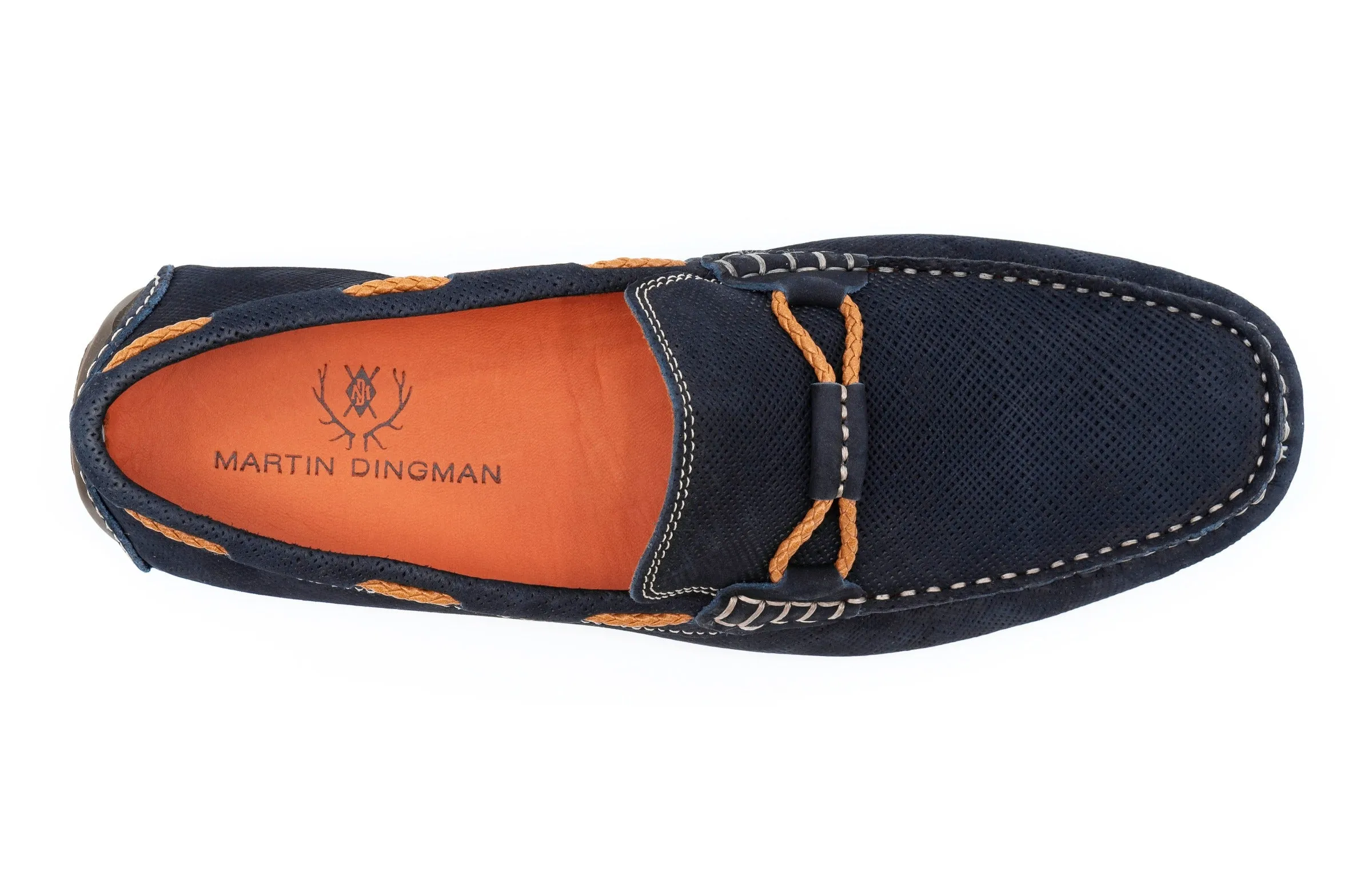 Bermuda Nubuck Braided Bit Loafers - Navy