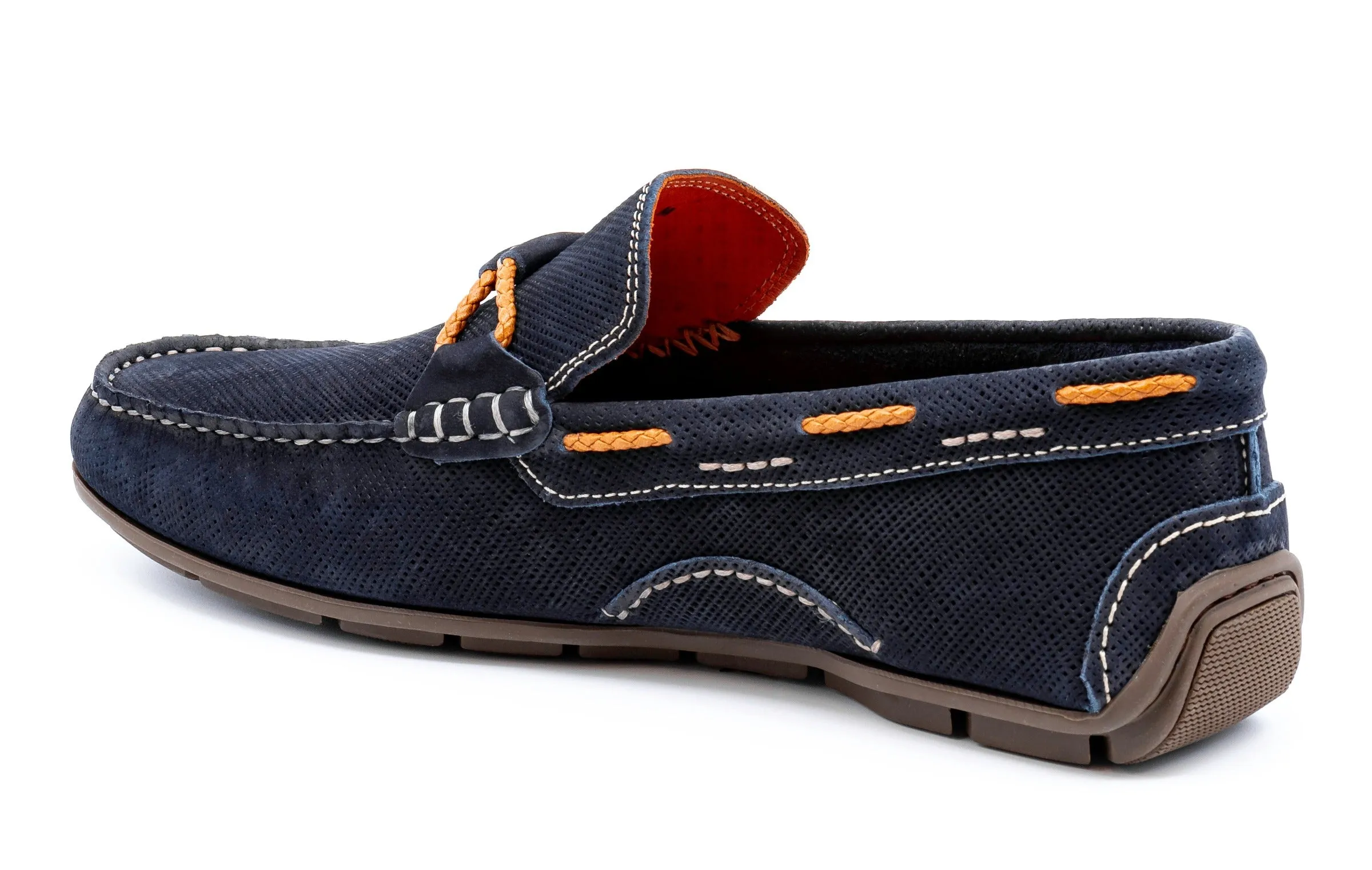 Bermuda Nubuck Braided Bit Loafers - Navy