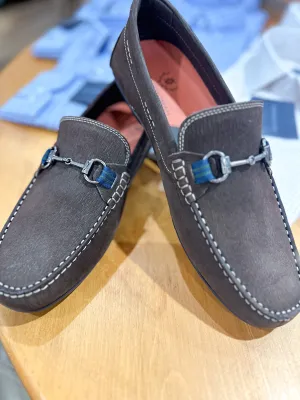 Bermuda Nubuck Horse Bit Loafer - CAFE