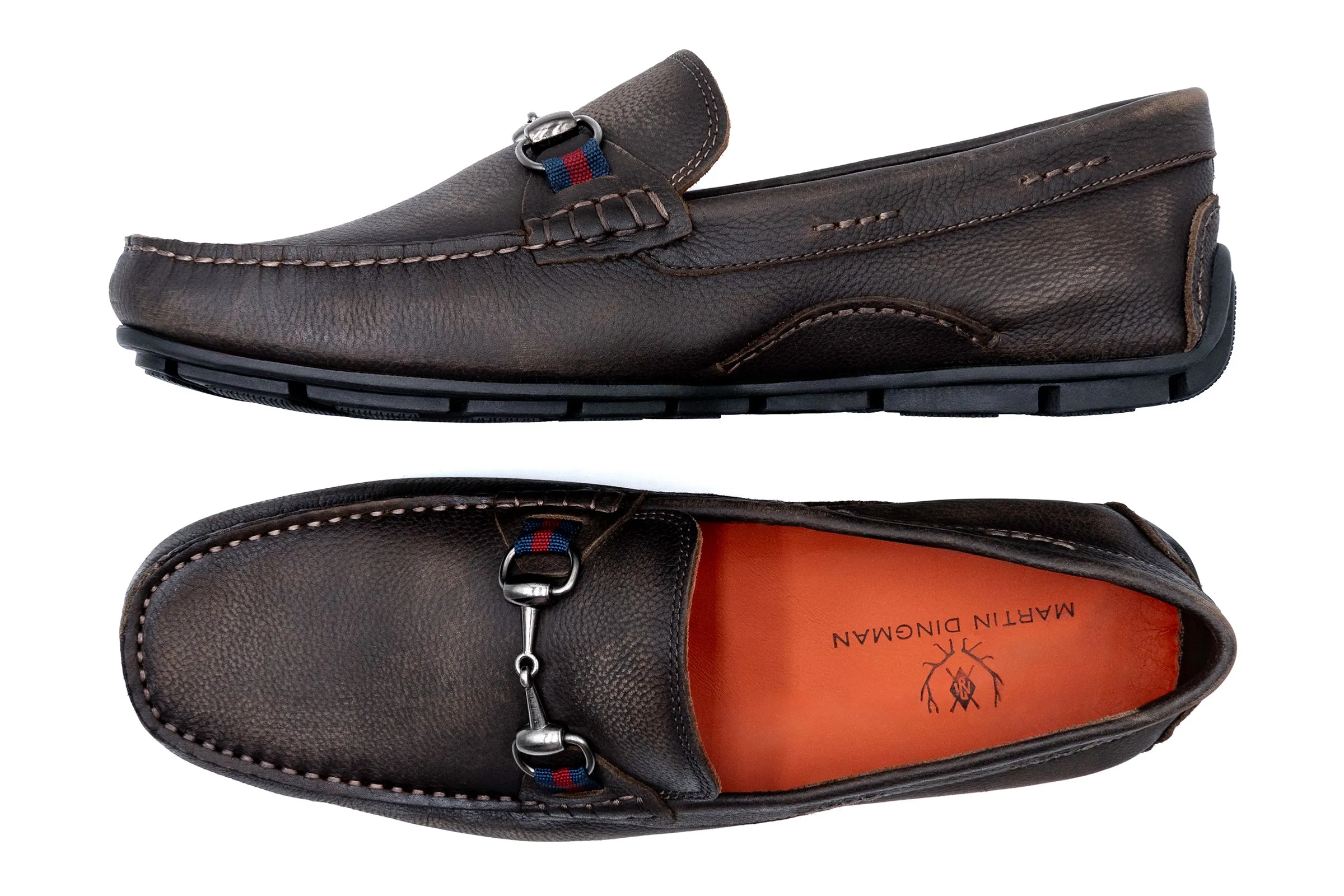 Bermuda Pebble Grain Horse Bit Loafers - Old Clay