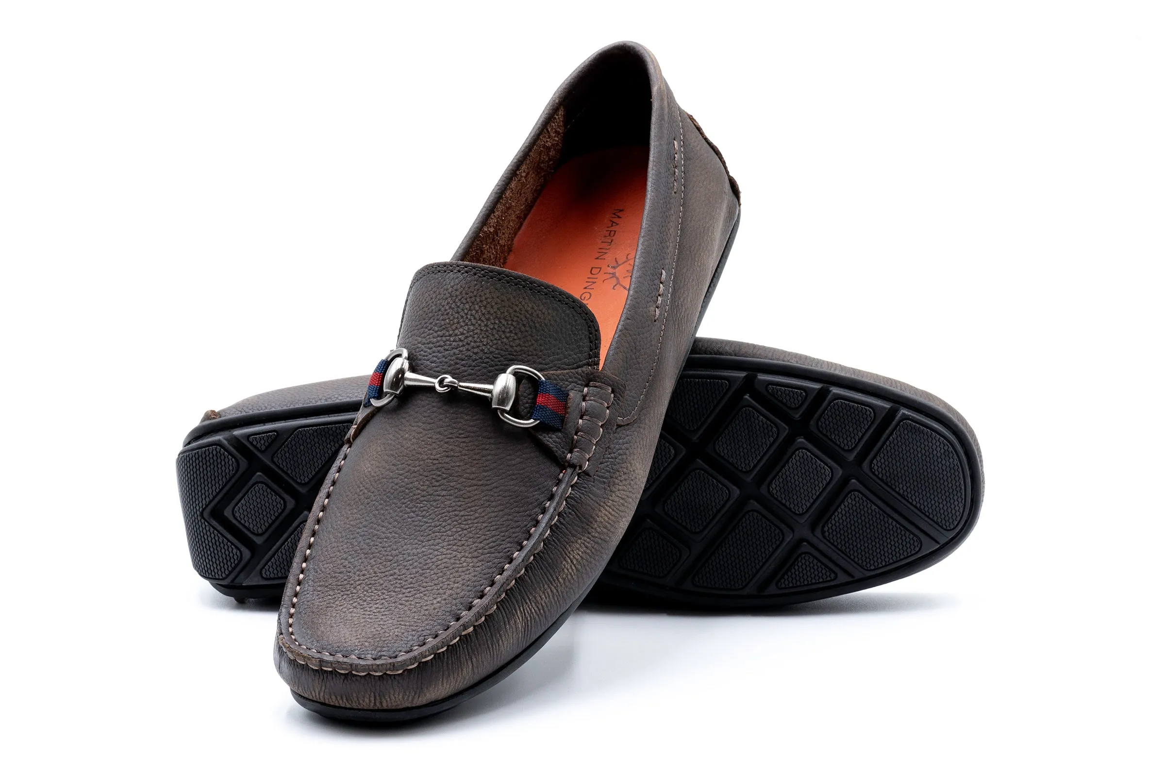 Bermuda Pebble Grain Horse Bit Loafers - Old Clay