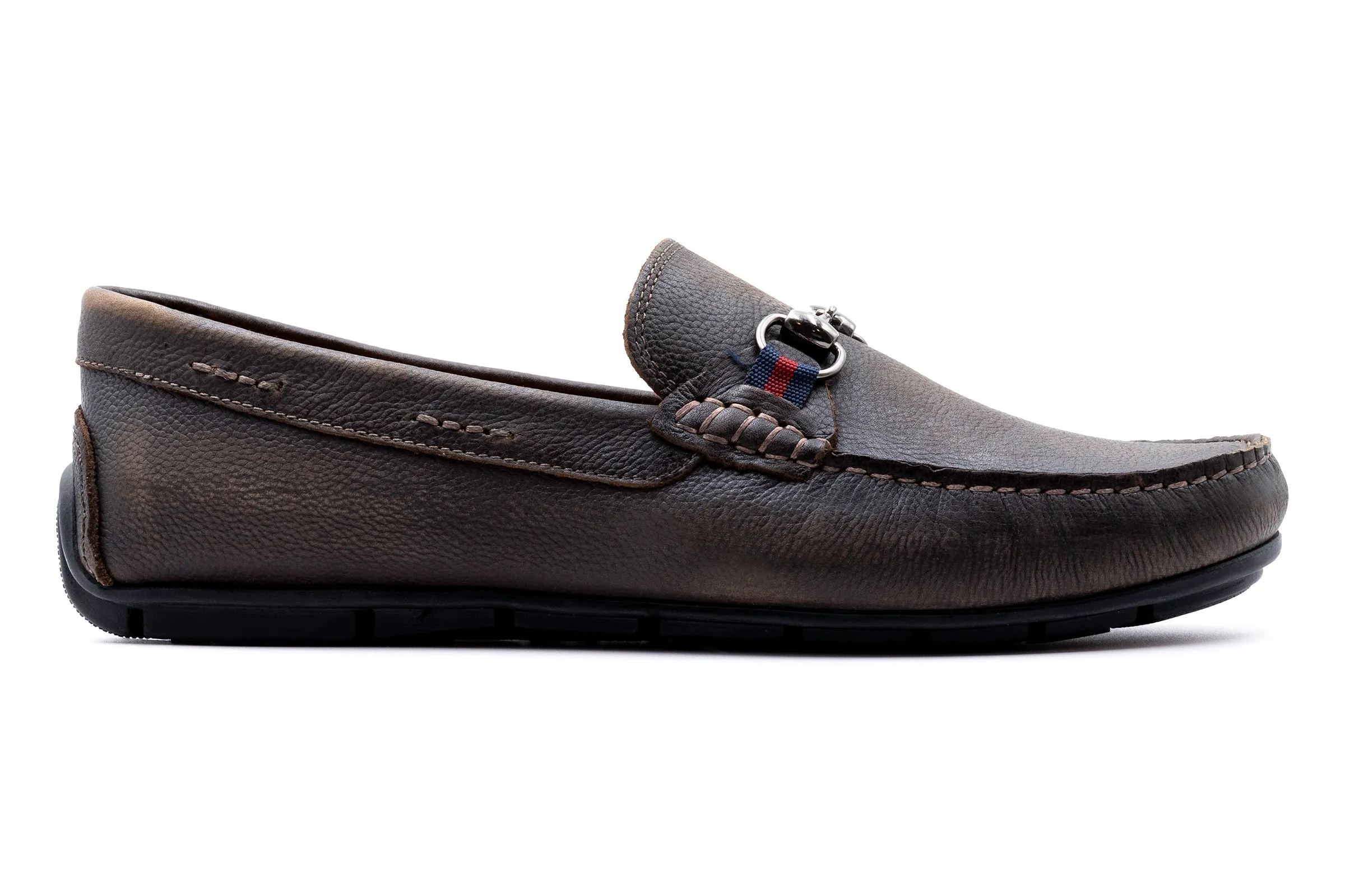 Bermuda Pebble Grain Horse Bit Loafers - Old Clay