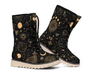 Black And Sand Celestial Suede Snow Boots