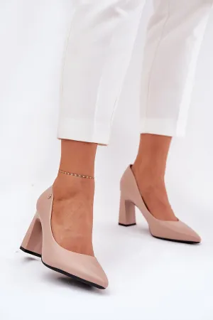 Block heel pumps
