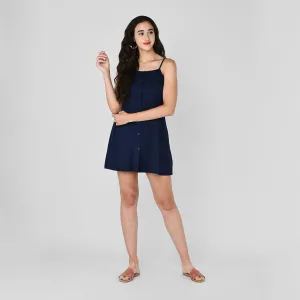 Blue Strappy Skater Dress