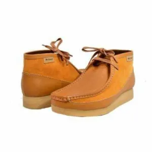 British Walkers New Castle Men's Cognac Suede and Leather Ankle Boots