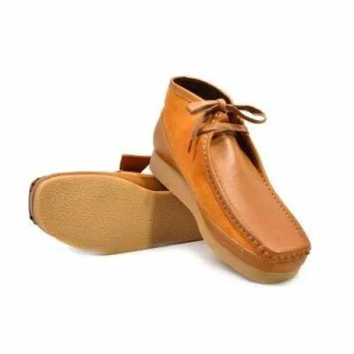 British Walkers New Castle Men's Cognac Suede and Leather Ankle Boots