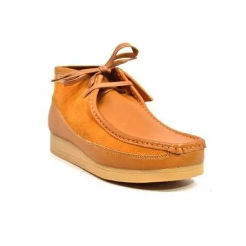 British Walkers New Castle Men's Cognac Suede and Leather Ankle Boots