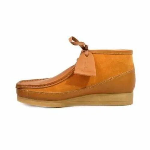 British Walkers New Castle Men's Cognac Suede and Leather Ankle Boots
