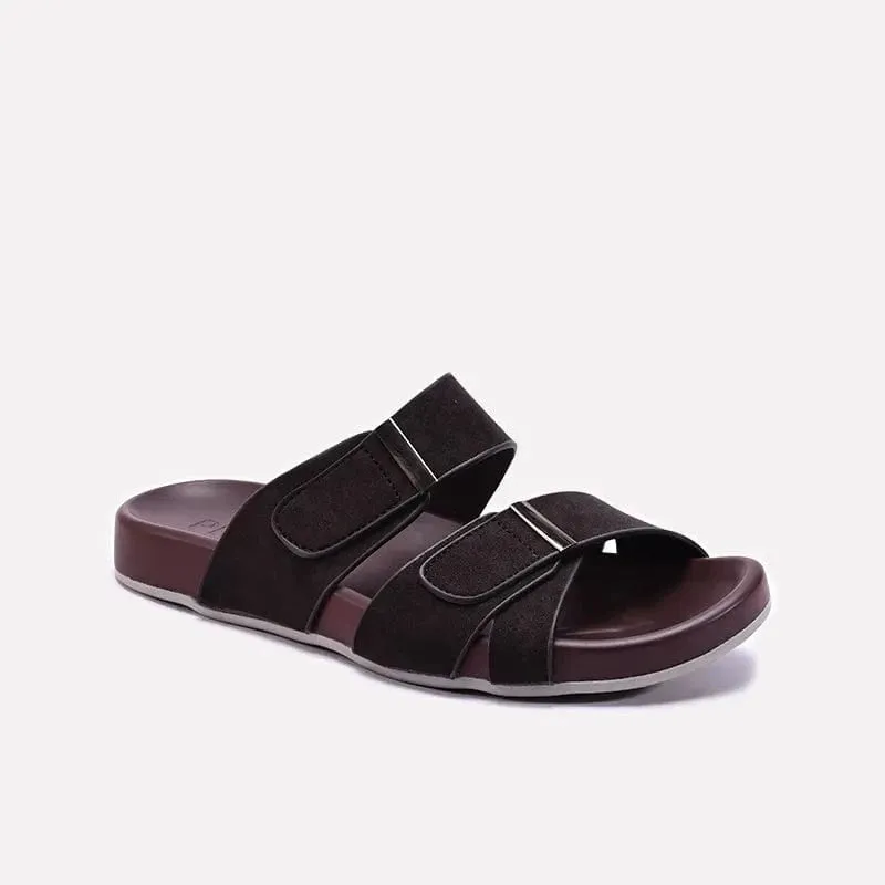 Brown Velcro Slippers For Men 0150966