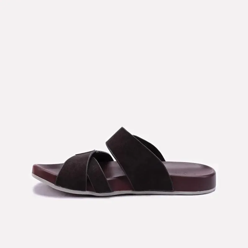 Brown Velcro Slippers For Men 0150966