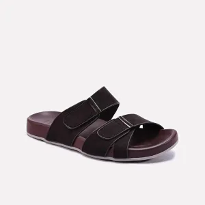 Brown Velcro Slippers For Men 0150966