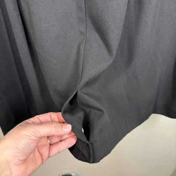 CAbi #3176 Black Convertible Jacket Ponte Knit Long Line Black Gray Career XL
