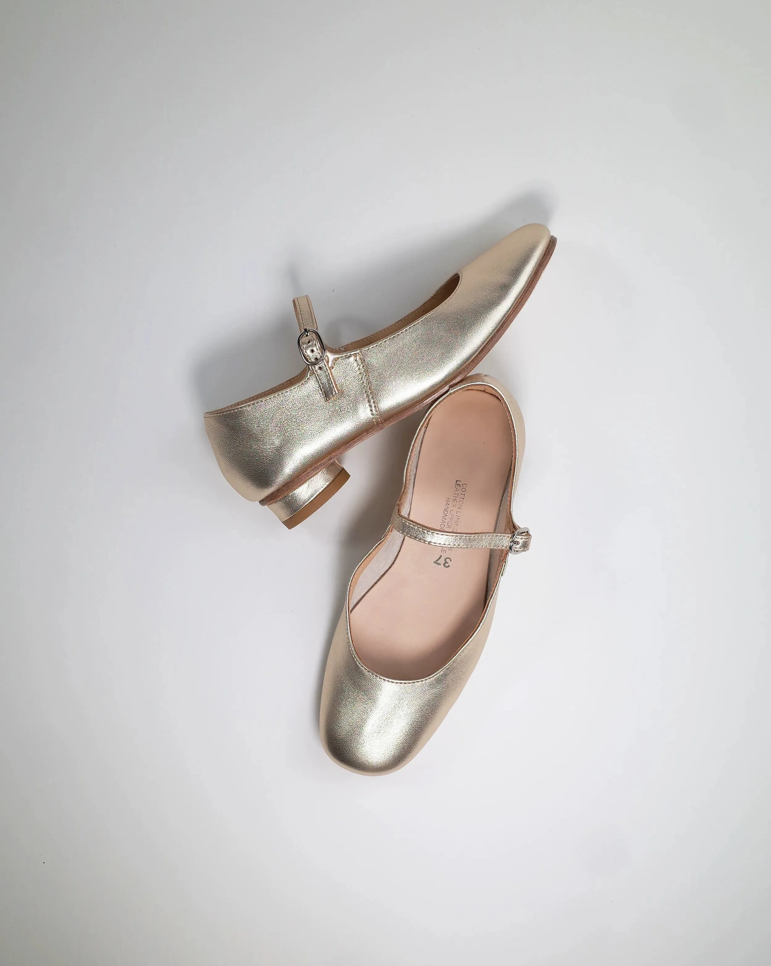 Champagne Mary Jane Flats
