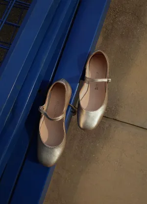 Champagne Mary Jane Flats