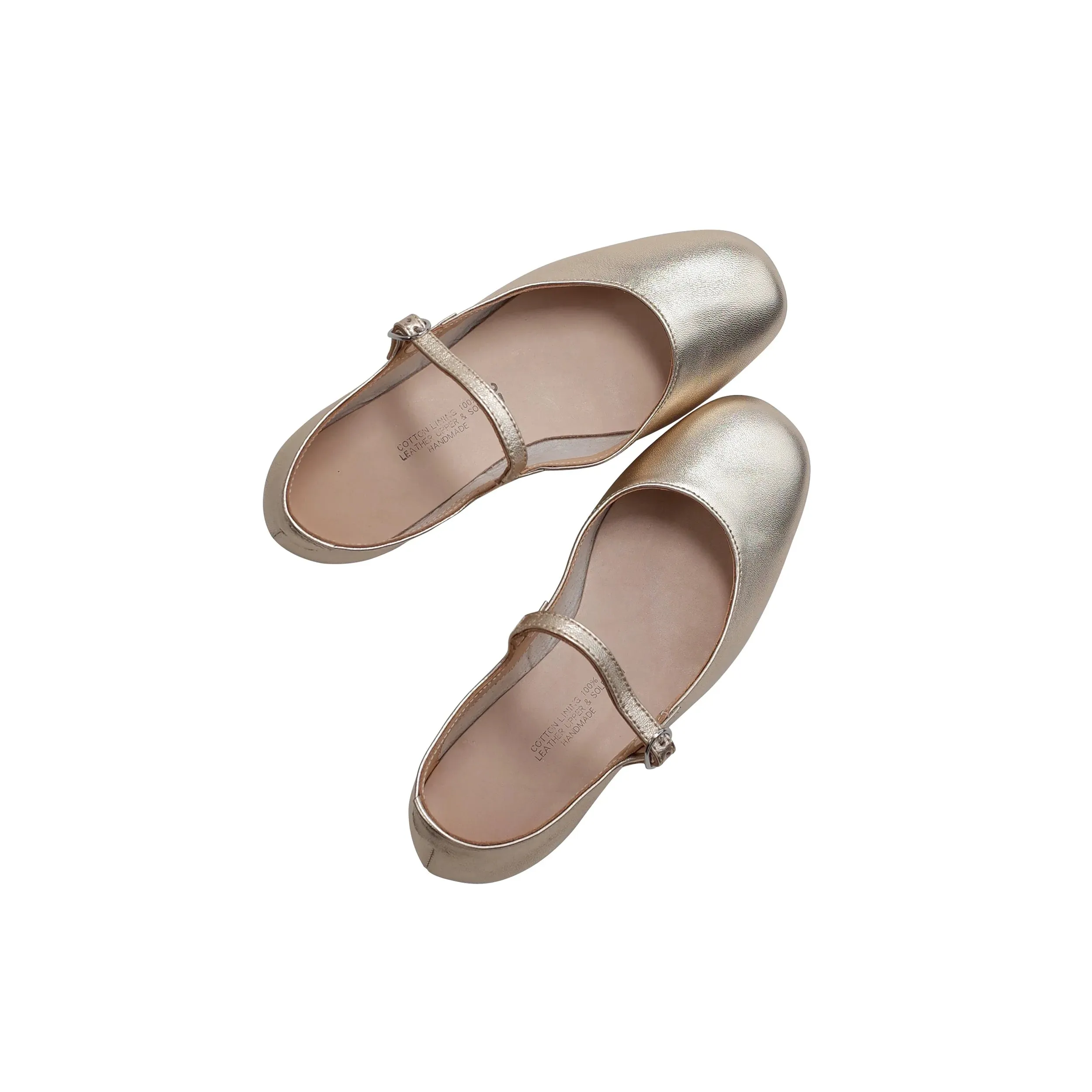 Champagne Mary Jane Flats