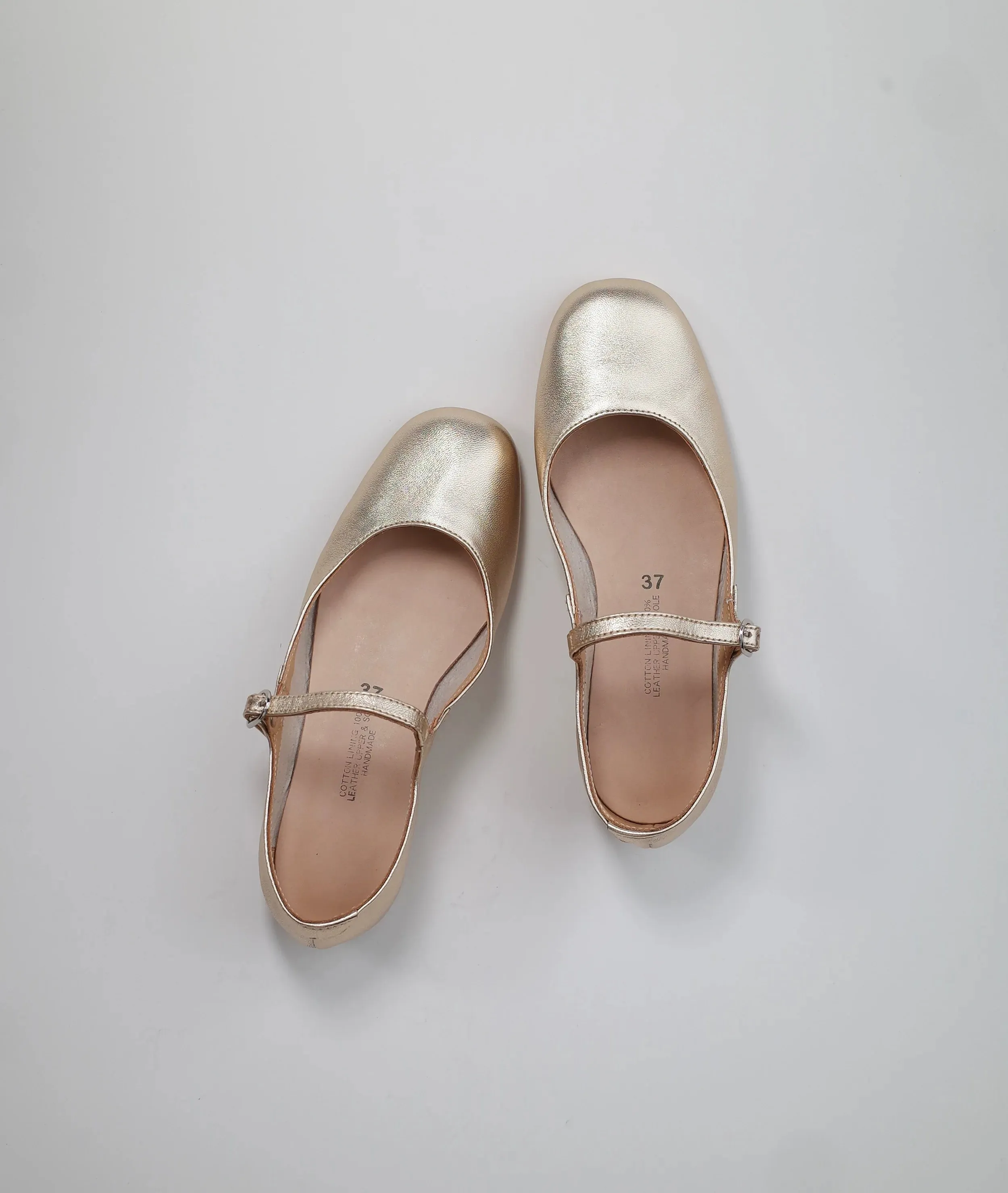 Champagne Mary Jane Flats
