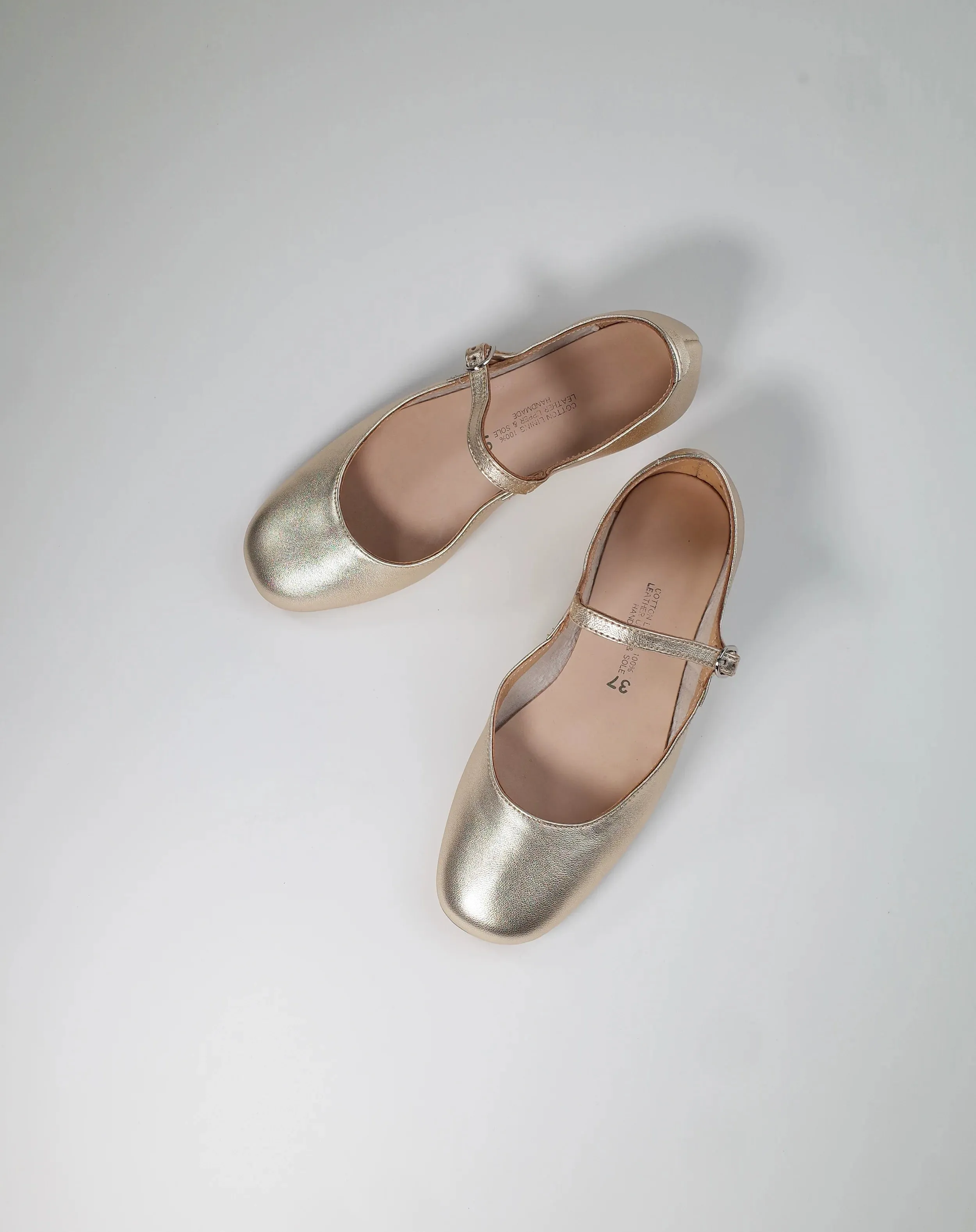 Champagne Mary Jane Flats