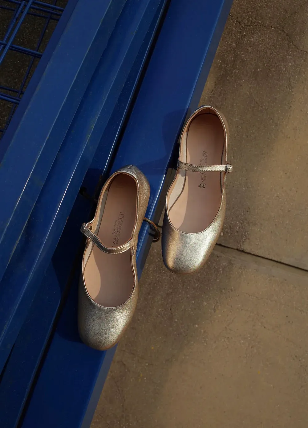 Champagne Mary Jane Flats