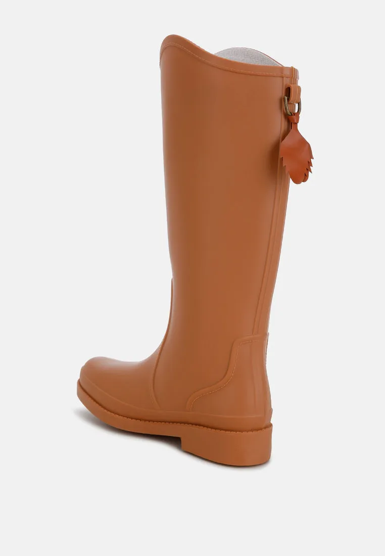 Charm Detail Calf Boots By Ruw