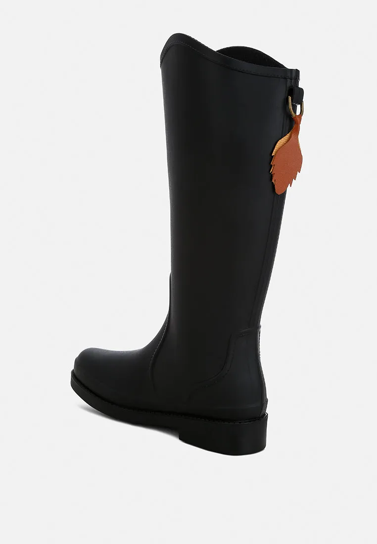 Charm Detail Calf Boots By Ruw