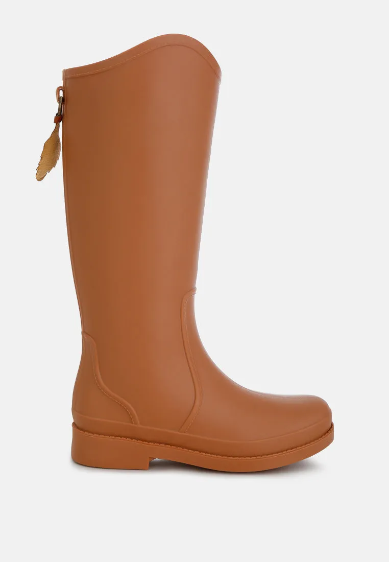 Charm Detail Calf Boots By Ruw