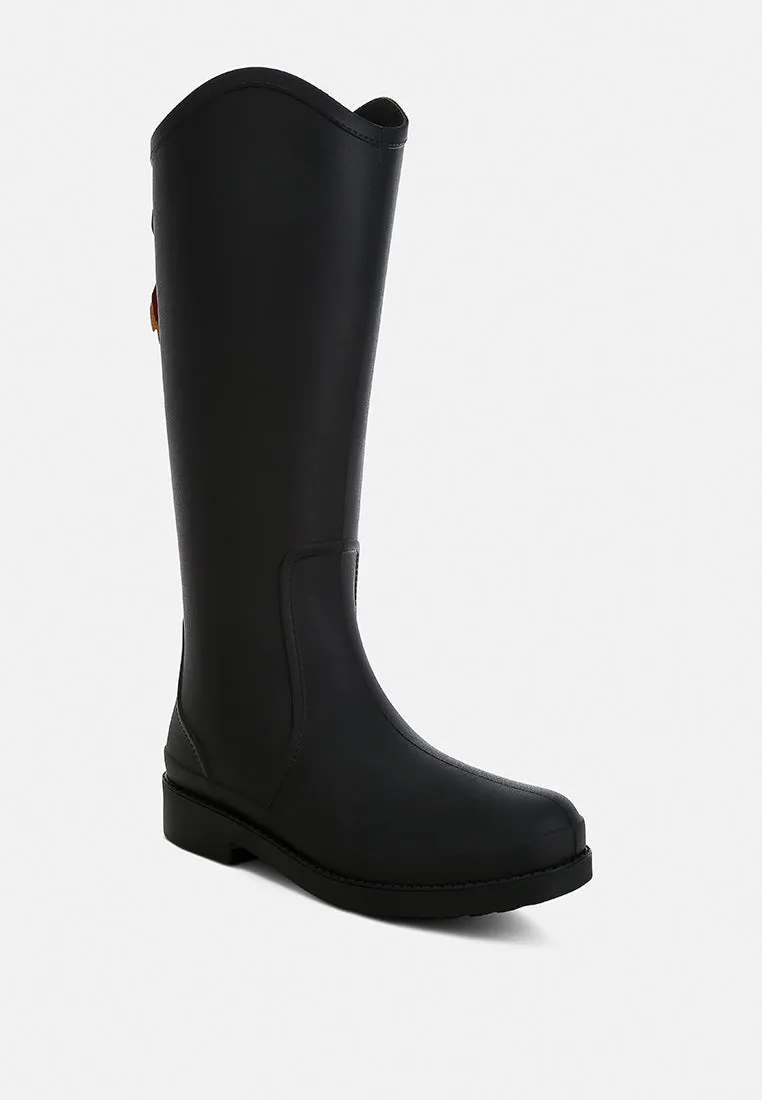Charm Detail Calf Boots By Ruw